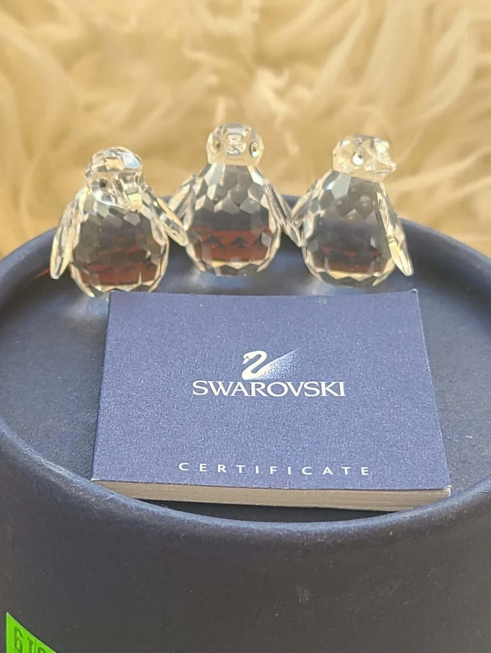 Swarovski Clear Crystal Penguin Trio Figurines- Excellent Condition